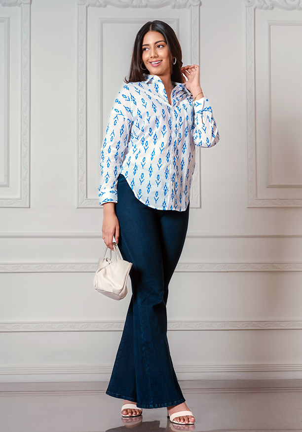 ANIKA DARK BLUE BLOUSE